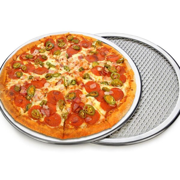 Pizza Tray Mesh Seamless Aluminum Pancake Pizza Screen Baking Tray Metal Net Bakeware Kusina Baking Tools