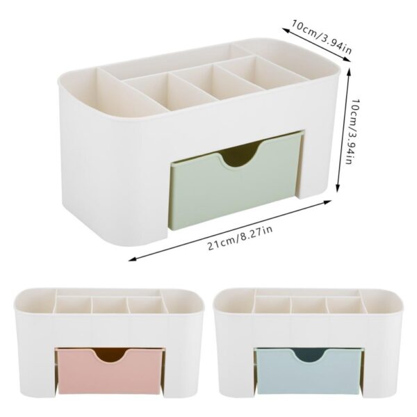 Scatola di immagazzinaggio in plastica Organizer per trucco Cassetti per cosmetici Espositore per cosmetici Organizzatore di immagazzinaggio Articoli vari per ufficio Contenitore per trucco 1