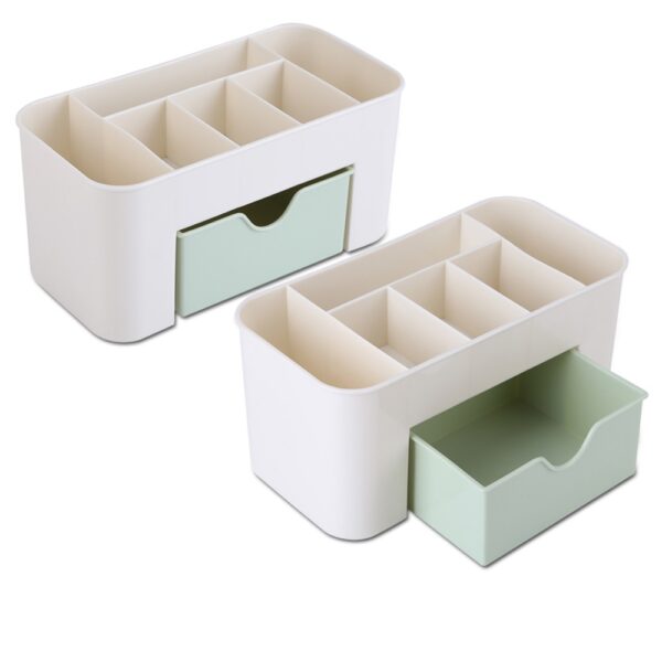 Scatola di immagazzinaggio in plastica Organizer per trucco Cassetti per cosmetici Espositore per cosmetici Organizzatore di immagazzinaggio Articoli vari per ufficio Contenitore per trucco 3