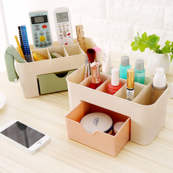 Plastic Storage Box Makeup Organizer Case Drawers Cosmetic Display Storage Organizer Office Sundries Make Up Container 4