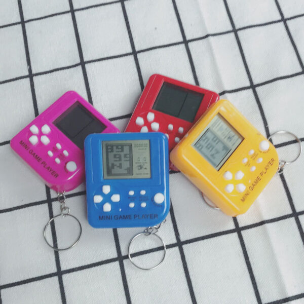 Portable Mini Tetris Game Console Keychain LCD Handheld Game Players Children Educational Electronic Toys Anti stress 4