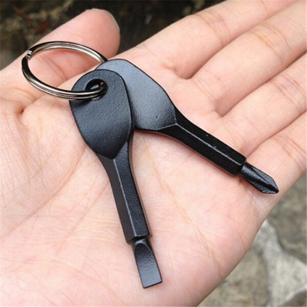 Portable Phillips Slotted Screwdriver Key Ring keyring Multi Mini Pocket Repair Tool Gadget Camp Hike