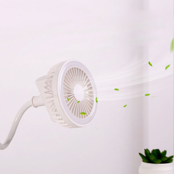 Portable USB Fan flexible with LED light 2 Speed Adjustable Cooler Mini Fan Handy Small Desk 1