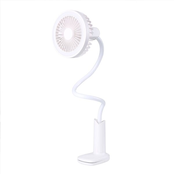 Portable USB Fan flexible with LED light 2 Speed Adjustable Cooler Mini Fan Handy Small Desk 4