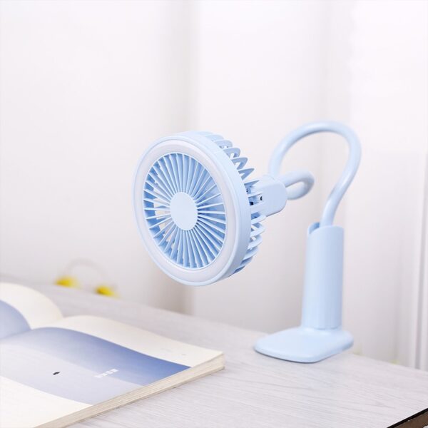 Portable USB Fan flexible with LED light 2 Speed Adjustable Cooler Mini Fan Handy Small Desk