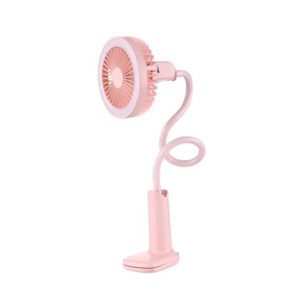 Portable USB Fan flexible nga adunay LED nga kahayag 2 Speed ​​Adjustable Cooler Mini Fan Handy Gamay