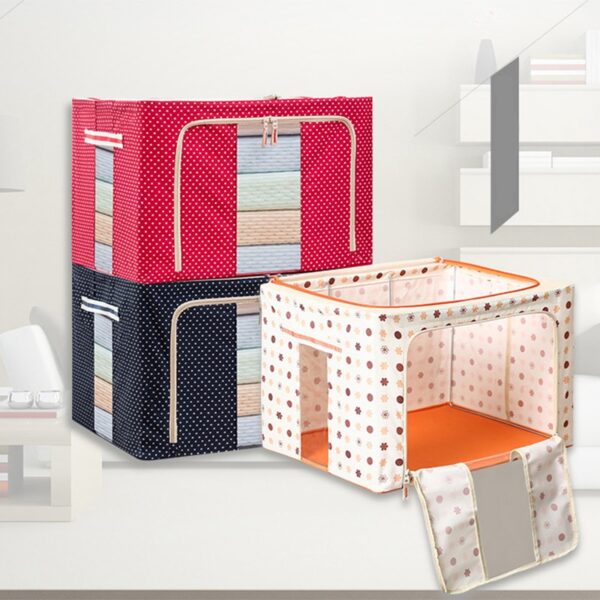 RFWCAK Household Portable Cloth Organizer Oxford Clothes Storage Box Quilt Duvet Storage Bin Underwear Storage Boxes 2