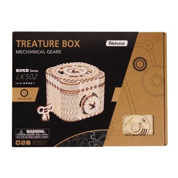Robud Mechanical Model DIY 3D Wooden Puzzle Game Treasure Box Calendar Model Toy Gift for Boys 3