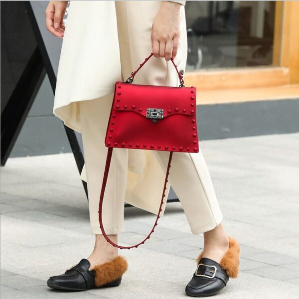 SUNNY BEACH Brand Luxury Rivets Handbags Women Bag Matte Jelly Stud Bag Tote Bag Designer Purse 3