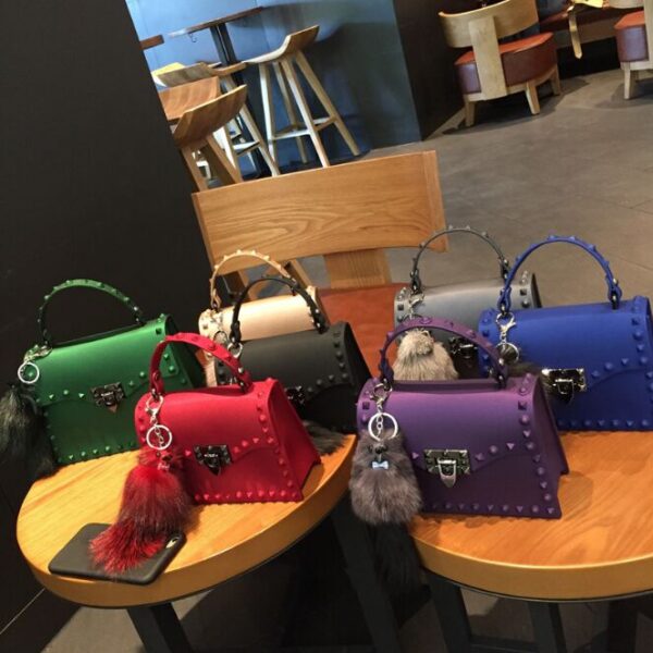 SUNNY BEACH Brand Luxury Rivets Handbags Women Bag Matte Jelly Stud Bag Tote Bag Designer Purse 5