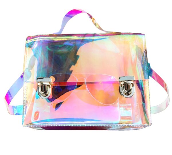 SUNNY BEACH Famous Brand PVC Clear women Bag Fashion Transparent Hologram Laser Tote Bag Women Holographic e1547281233291