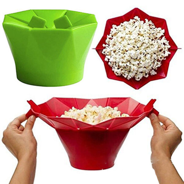 Ang Silicone Microwave Popcorn Maker Popcorn Popper Homemade Delicious Popcorn Bowl Baking Tools
