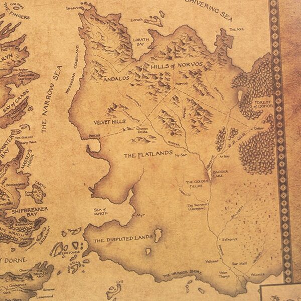 TIE LER Game of Thrones Westeros Map Retro Kraft Paper Poster Interior Bar Cafe Decorative Painting 2