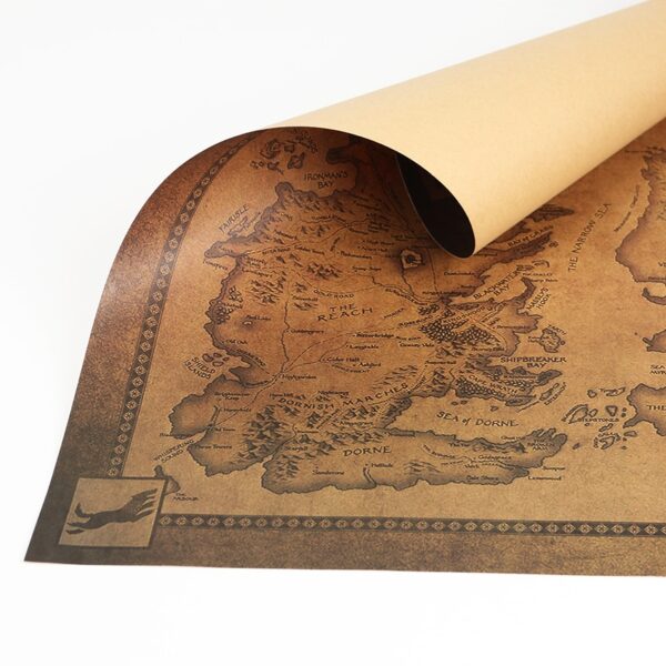 TIE LER Game of Thrones Westeros Map Retro Kraft Paper Poster Interior Bar Cafe Decorative Painting 4