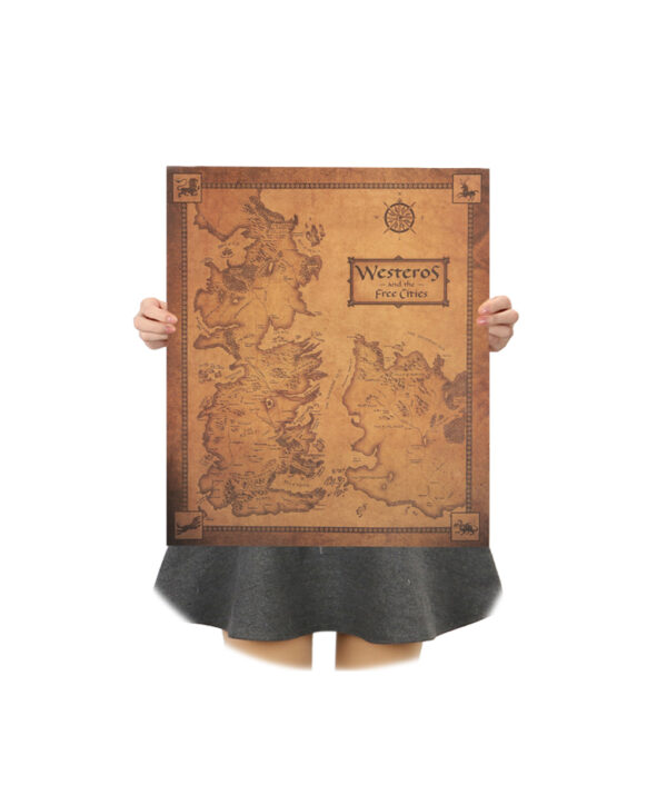 TIE LER Game of Thrones Westeros Map Retro Kraft Paper Poster Interior Bar Cafe Decorative Painting 6