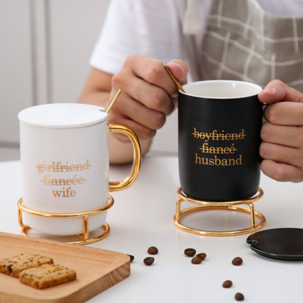 Valentines day gift Coffee Cup with Cap Spoon Anniversary present for husband wife gift for girlfriend 1 1