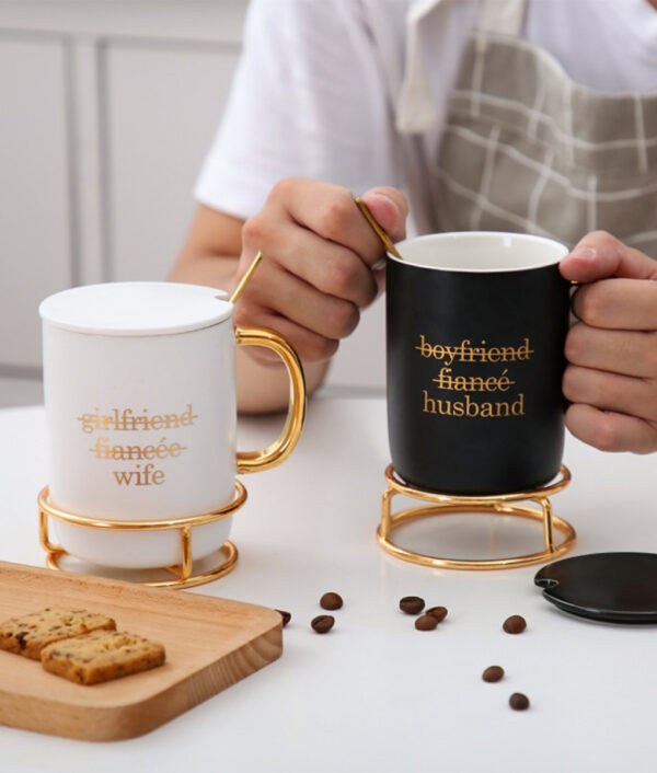 Valentines day gift Coffee Cup with Cap Spoon Anniversary present for husband wife gift for girlfriend 1 1