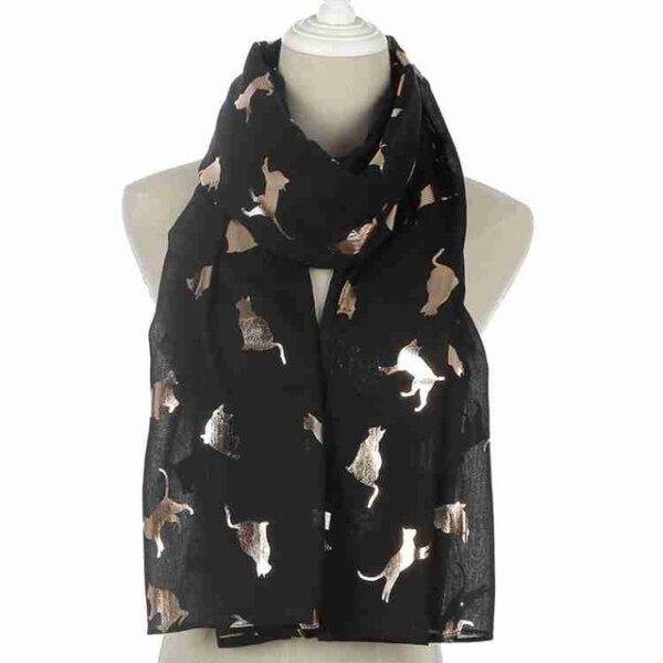 Winfox Fashion Black Pink Grey Navy Shall Jinan Female Shiny Foil Zêr Metallic Cat Scarf Wrap 1.jpg 640x640 1