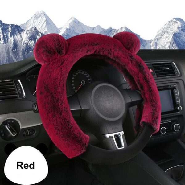 Winter Cartoon Steering Wheel Cover Plush Fur Car Steering Wheel Covers Auto Wheels Case Universal Size 1.jpg 640x640 1