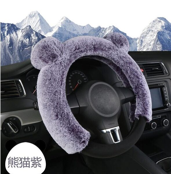 Winter Cartoon Steering Wheel Cover Plush Fur Car Steering Wheel Covers Auto Wheels Case Universal Size 2.jpg 640x640 2