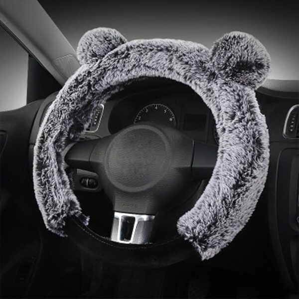 Winter Cartoon Steering Wheel Cover Plush Fur Car Steering Wheel Covers Auto Wheels Case Universal Size 3