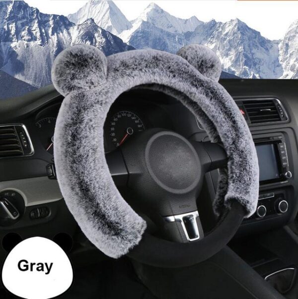 Winter Cartoon Steering Wheel Cover Plush Fur Car Steering Wheel Covers Auto Wheels Case Universal