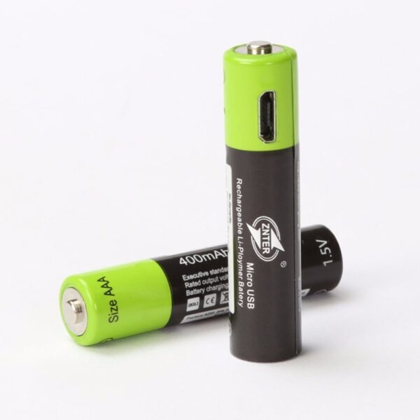 ZNTER 4PCS Mirco USB Rechargeable nga Baterya AAA Baterya 400mAh AAA 1 5V Mga Dulaan Remote controller batteries 3