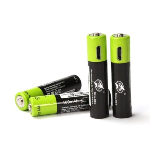 ZNTER 4PCS Mirco USB Rechargeable Battery AAA Battery 400mAh AAA 1 5V Mga Dula nga Remote nga baterya nga kontrol 3.jpg 640x640 3