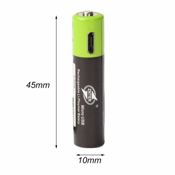 ZNTER 4PCS Mirco USB Rechargeable Battery AAA Battery 400mAh AAA 1 5V Toys Remote controller batteries 5
