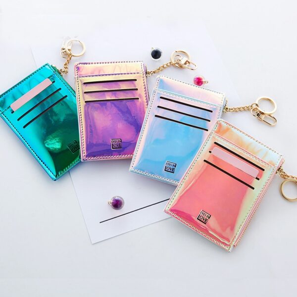 eTya New Women Wallets Fashion Female Laser Purse PU Leather Wallet Coin Credit Card Holder Soft 2