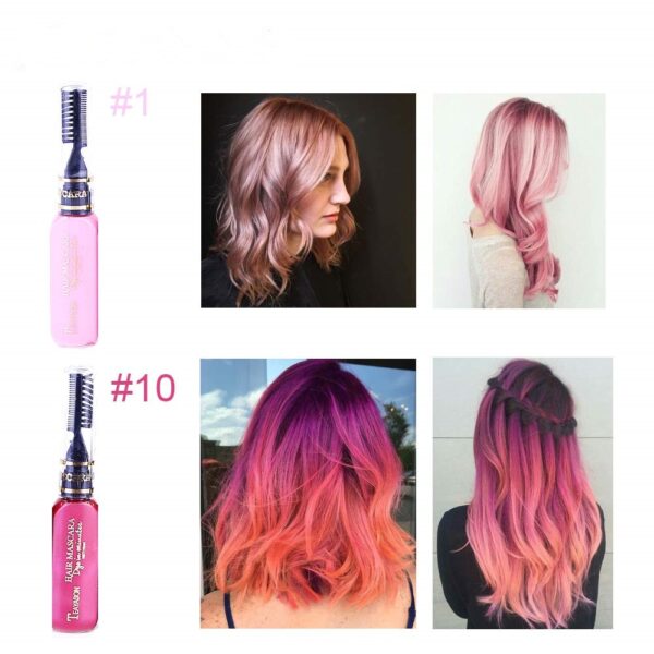 13 Colors One off Hair Color Dye Temporary Non toxic DIY Hair Color Mascara Washable One 4