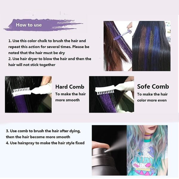 13 Colors One off Hair Color Dye Temporary Non toxic DIY Hair Color Mascara Washable One 5