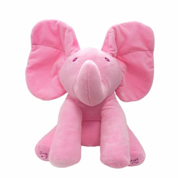 1PC 30cm Peek A Boo Elephant Bear Stuffed Animals Plush Doll Play Music Elephant Educational Anti 4 1