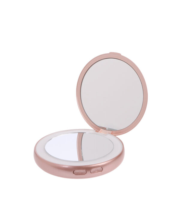 1Set Portable Makeup Mirror 3000mAh Portable LED Light Cosmetic Mirror Lamp Power Bank USB Rechargeable 3X 3 1