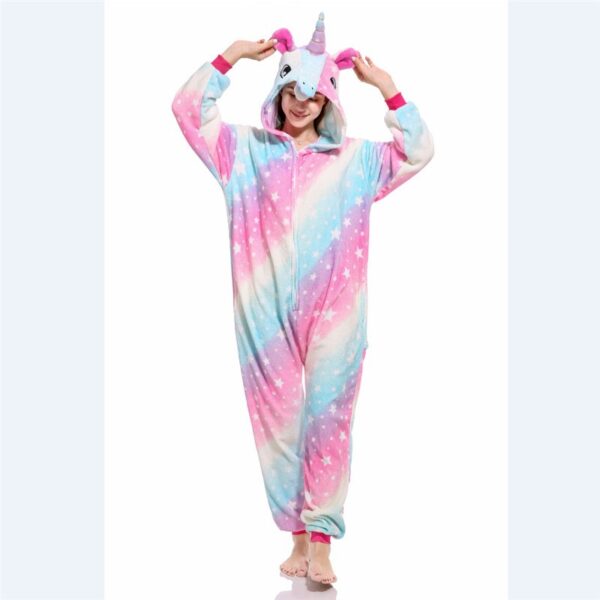 2018 Wholesale Animal Kigurumi Stitch Star Unicorn Pikachu Onesie Adult Unisex Cosplay Costume Pajamas Sleepwear For 3