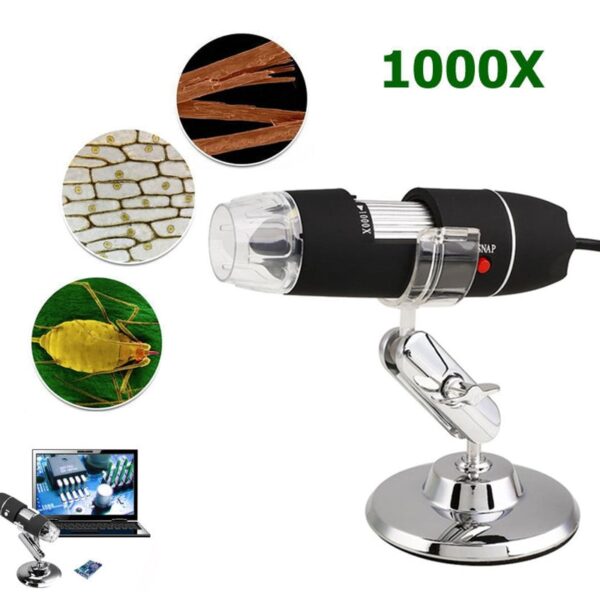 2MP USB Digital Microscope 1000X Endoskop Zoom Kamera Forstørrelsesstativ Enhed 3