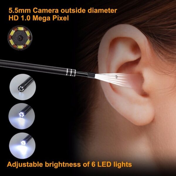 3 in 1 USB Ear Cleaning Endoscope HD Visual Ear Spoon Functional Diagnostic Tool Ear Cleaner 2 1