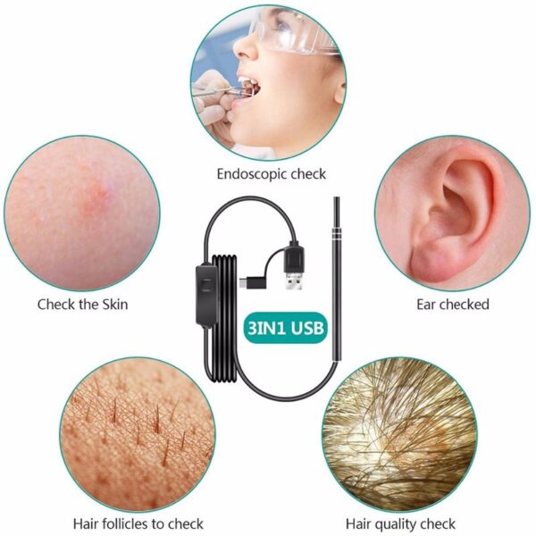 3 in 1 USB Eare Purgatio Endoscope HD Visual Auris Cochleari Functional Diagnostic Tool Cleaner 4 1