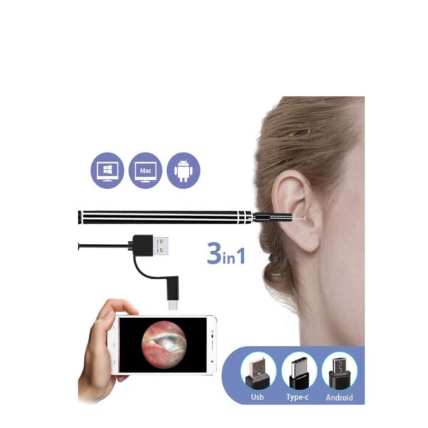 3 in 1 USB Ear Cleaning Endoscope HD Visual Ear Spoon Functional Diagnostic Tool Ear Cleaner 6