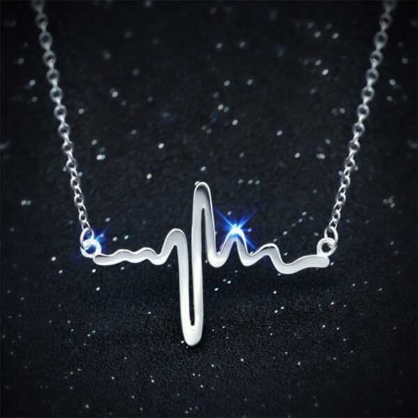 316L Stainless Steel Heartbeat Necklaces Pendants Career Women High Polished Pendant Letter Love Necklace Friendship Alahas 3