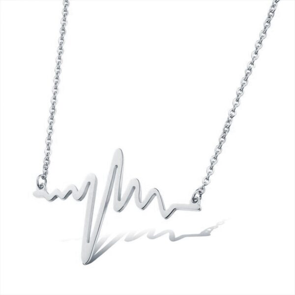 316L Stainless Steel Heartbeat Necklaces Pendants Career Women High Polished Pendant Letter Love Necklace Friendship Alahas 4