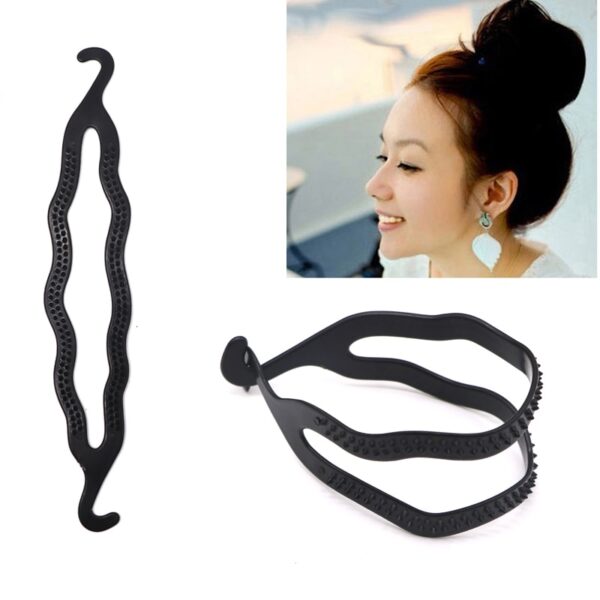 4Pcs Set Black Plastic DIY Styling Tools Pull Hair Clips For Women Hairpins Comb Hair Bun 3
