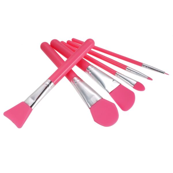 6Pcs ຕັ້ງ Silicone Makeup Brush Professional Facial Mask Foundation Cream Concealer Eyeshadow Brush ເຄື່ອງ ສຳ ອາງເຮັດໃຫ້ 3