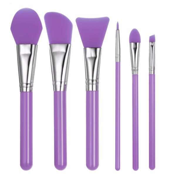 6Pcs ຕັ້ງ Silicone Makeup Brush Professional Facial Mask Foundation Cream Concealer Eyeshadow Brush ເຄື່ອງ ສຳ ອາງເຮັດໃຫ້ 4