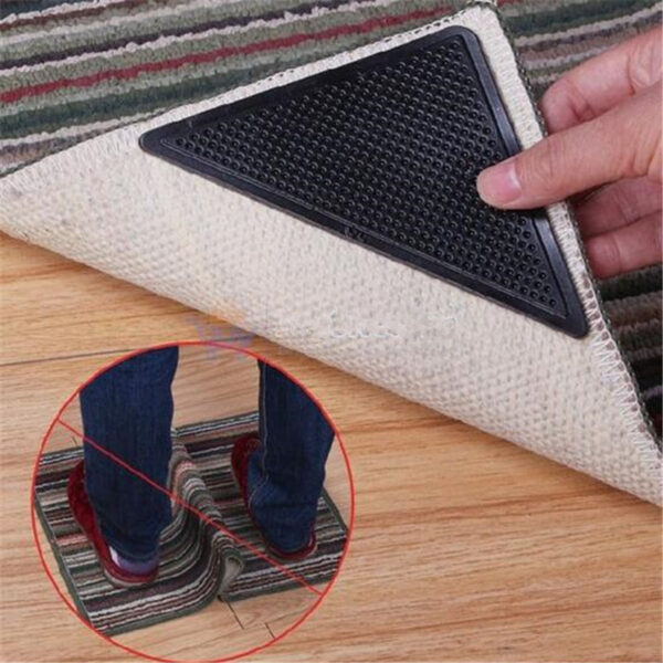 8pcs 4Pair Anti Slip Rug Carpet Mat Grippers Non Slip Reusable Washable Rubber Corners Pad Grip