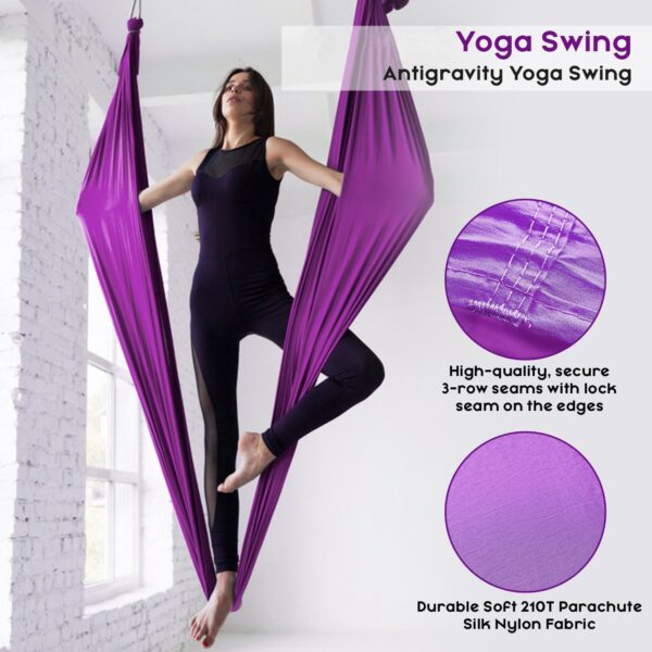 Aerial Yoga Swing Anti Gravity Yoga Hengekøye Stoff Flyvende Traction Device Yoga Hengekøye Sett Utstyr for 3