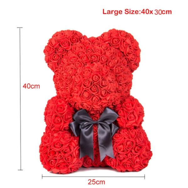 Artipisyal nga Bulak Rose Bear Uyab Anibersaryo Pasko Valentine's Day Regalo Birthday Regalo Para sa Kasal