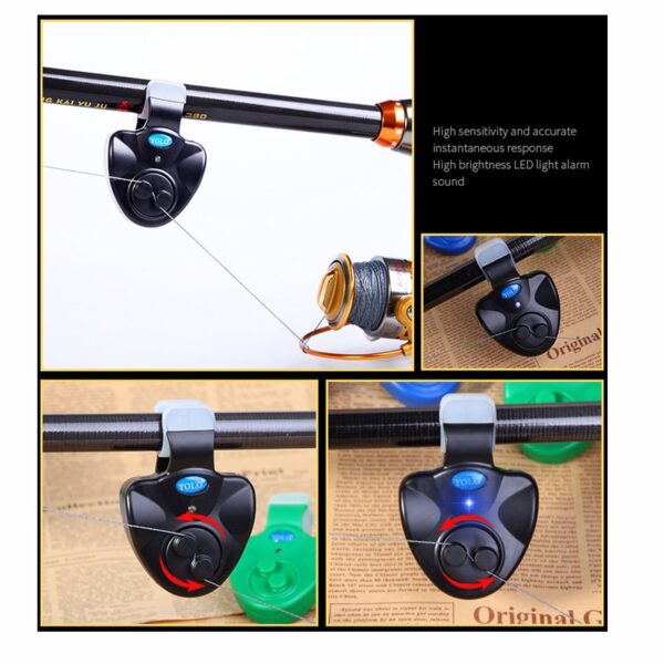 Black Small MINI Electronic Wireless ABS Fish Bite Alarm Sound Running LED Sensitive Mat fishing Accessories 3
