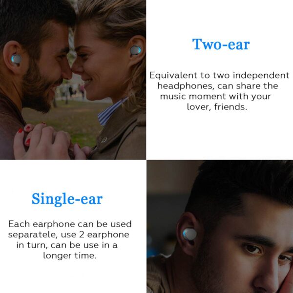 Bluetooth 5 0 Ture Wireless Earphones Mini TWS Earbuds Cordless Twins Stereo IPX8 Sport Swimming Headset 3