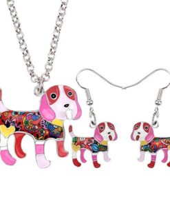 Bonsny Enamel Alloy Cartoon Beagle Dog Earrings Necklace Jewelry Sets For Women Girls Pet Lovers Teen 3.jpg 640x640 3